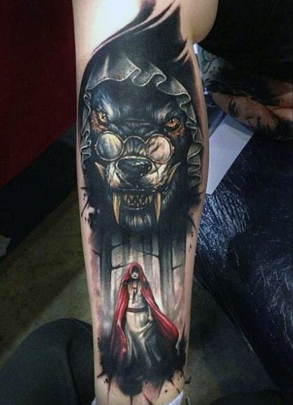 Red Riding Hood Wolf Tattoo