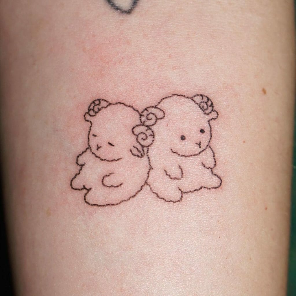 A sheep tattoo that will be the cutest addition to your look