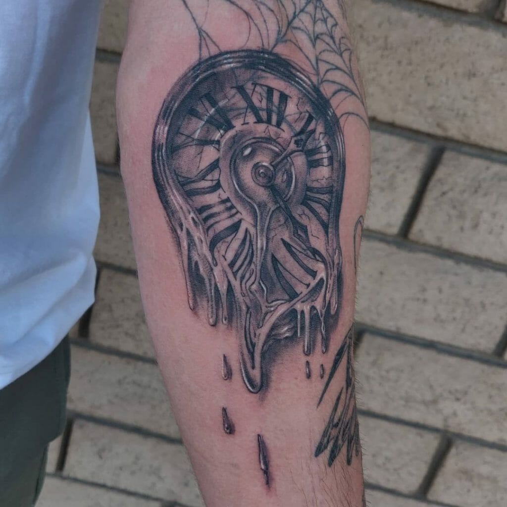 Abstract Clock Tattoo