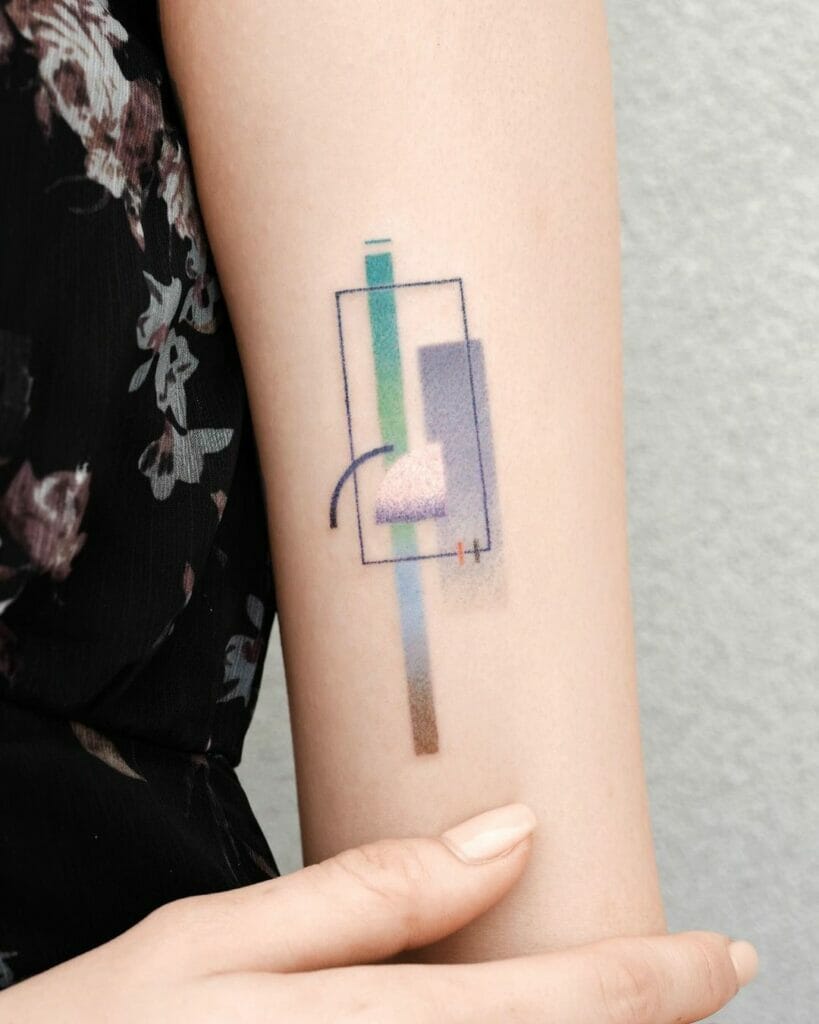 Abstract Colourful Minimalist Tattoos