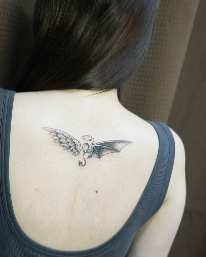 Angel And Devil Wings Tattoo