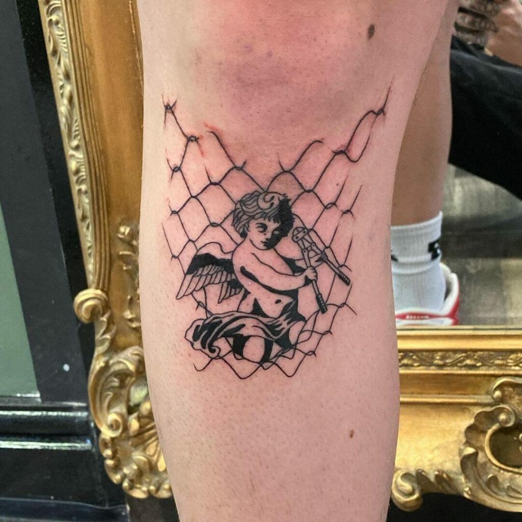 Angel Chain Link Fence Tattoo