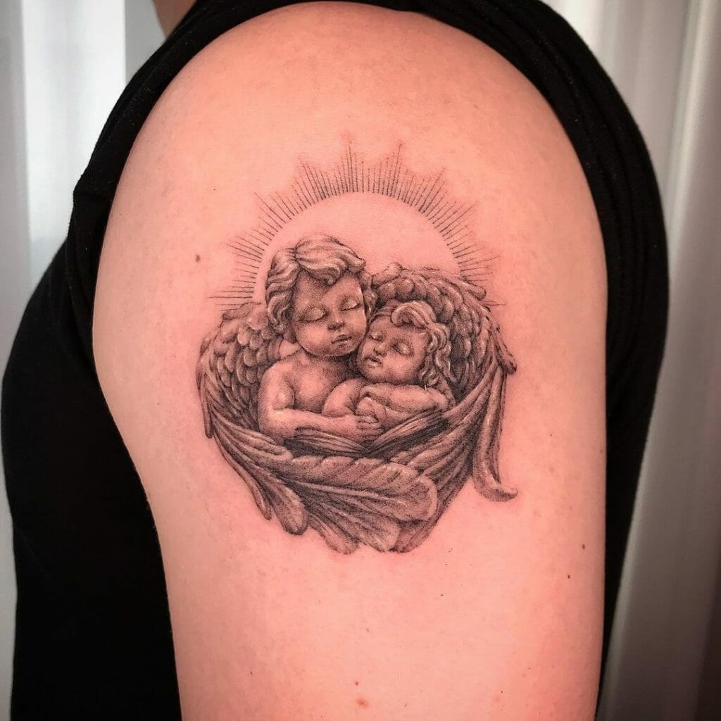 Angel With Baby Tattoo