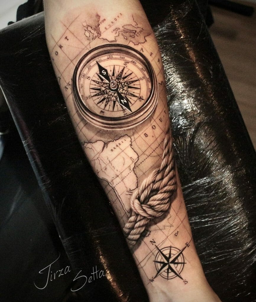 Arm Compass Tattoo