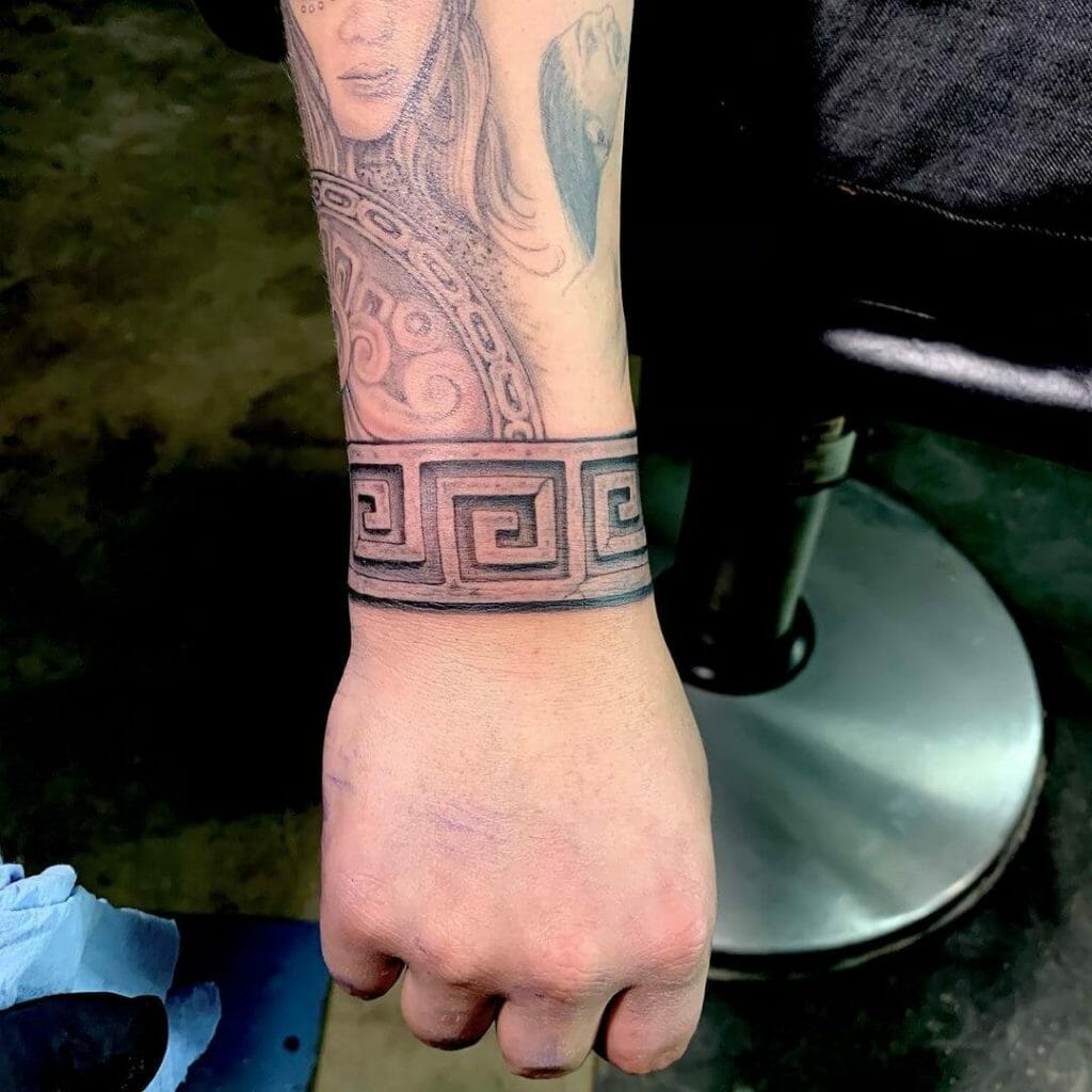 Aztec Wrist Band Tattoo