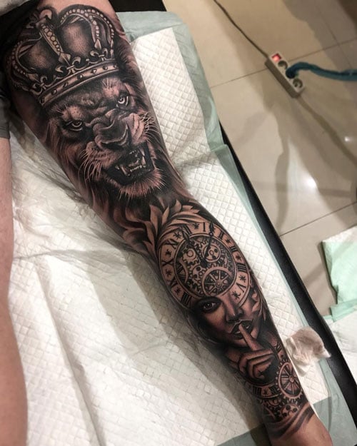 Leg Sleeve Tattoo