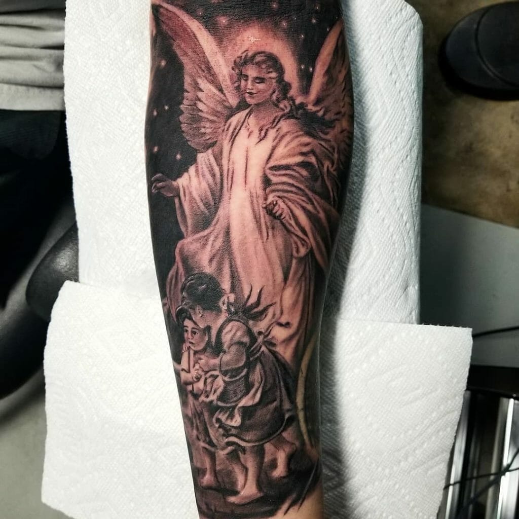 Beautiful Guardian Angel Tattoos