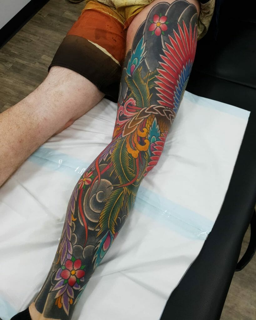 Best Japanese Leg Sleeve Tattoo