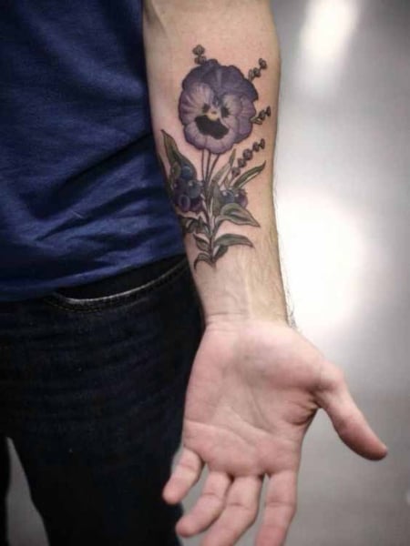 masculine mens floral tattoo sleeve