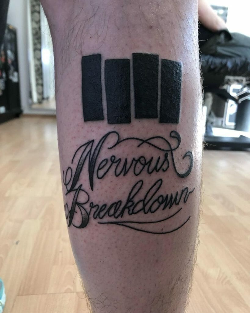 Black flag lettering tattoo