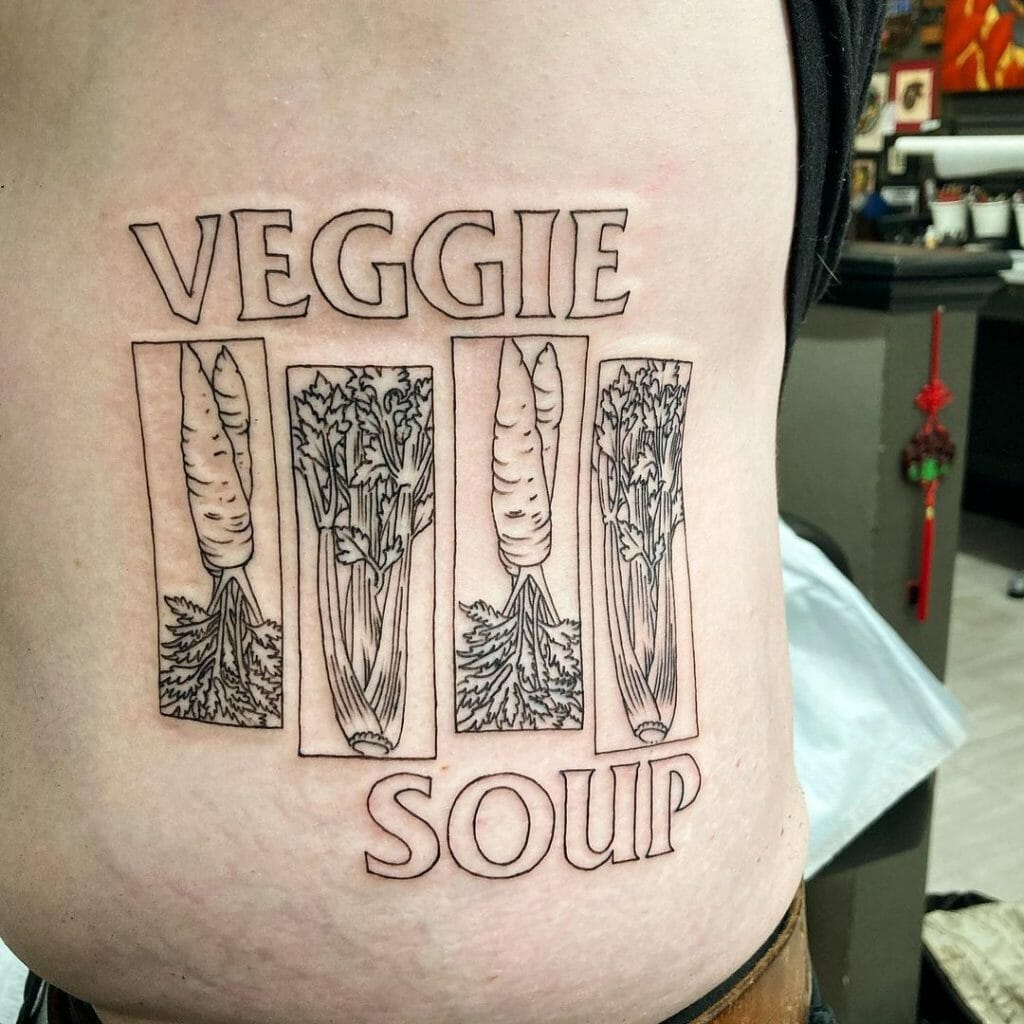 Black flag tattoo for food lovers