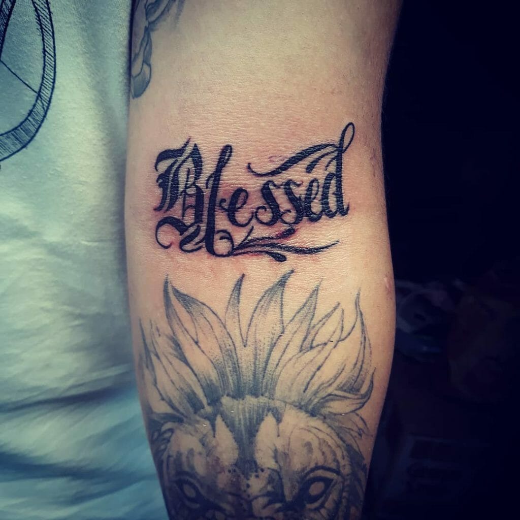 Black Ink For Men Tattoo Blessed 