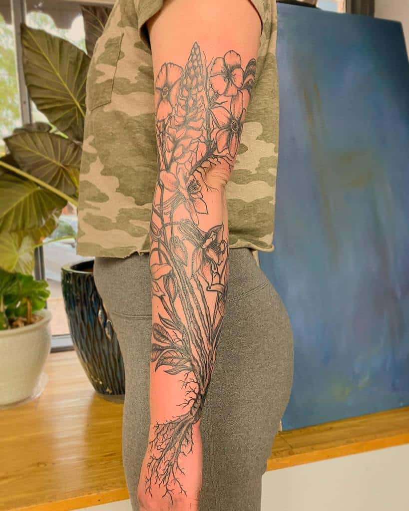 Flower Sleeve Tattoo