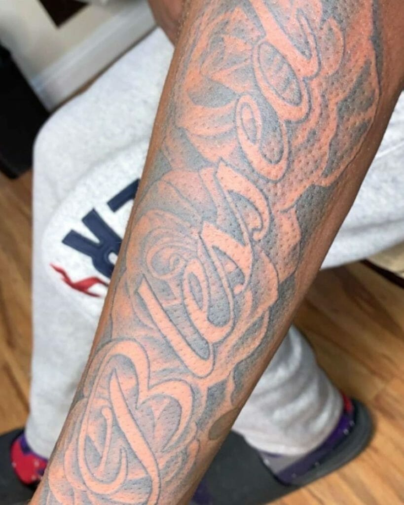 Blessed Tattoo On Forearm