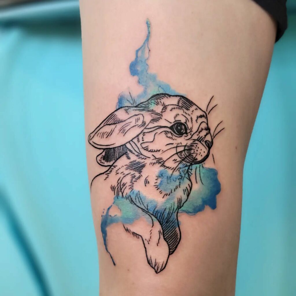 Tatuaje De Acuarela Azul