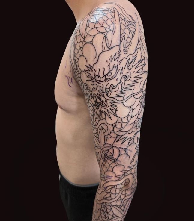 dragon sleeve tattoo