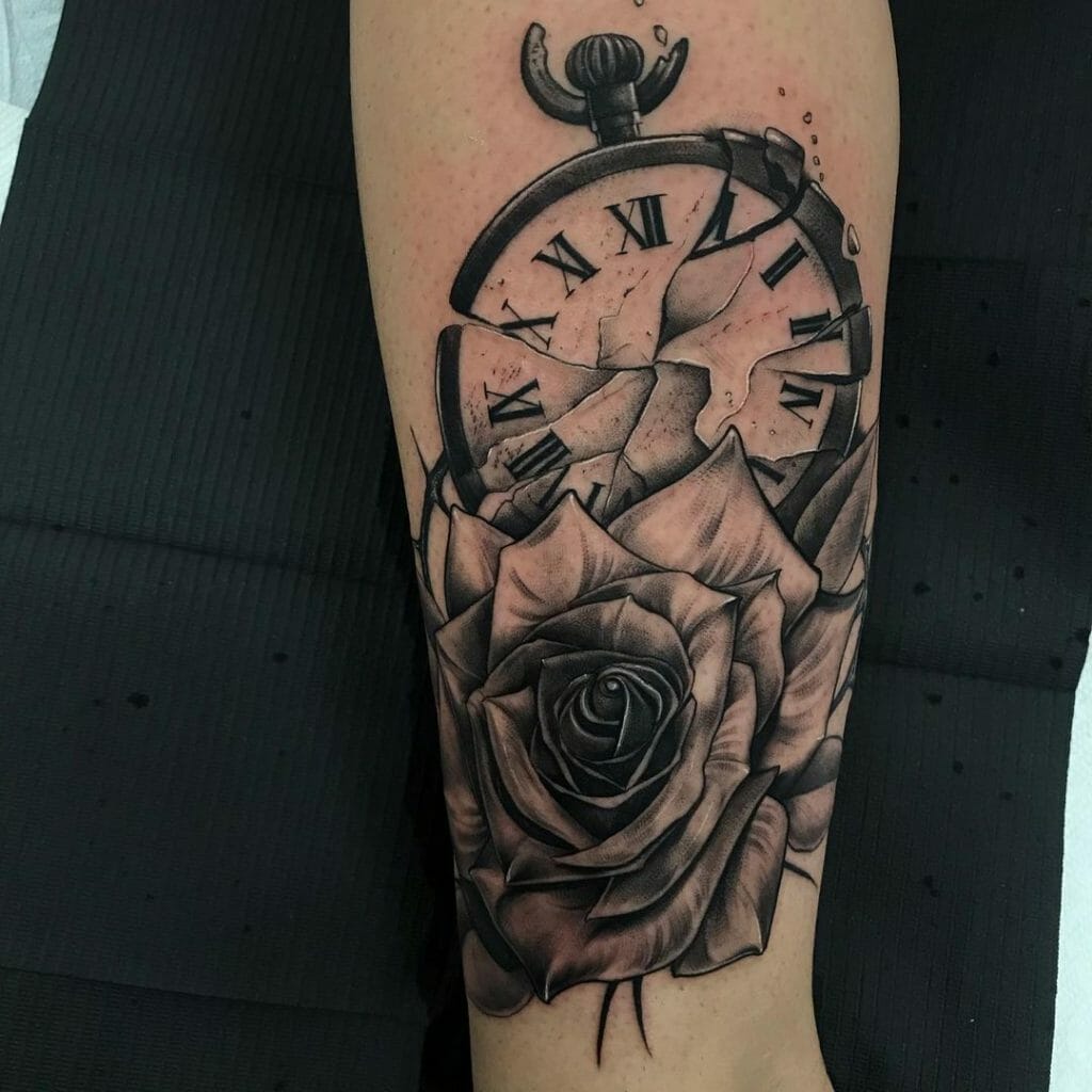 Broken Pocket Watch Tattoo