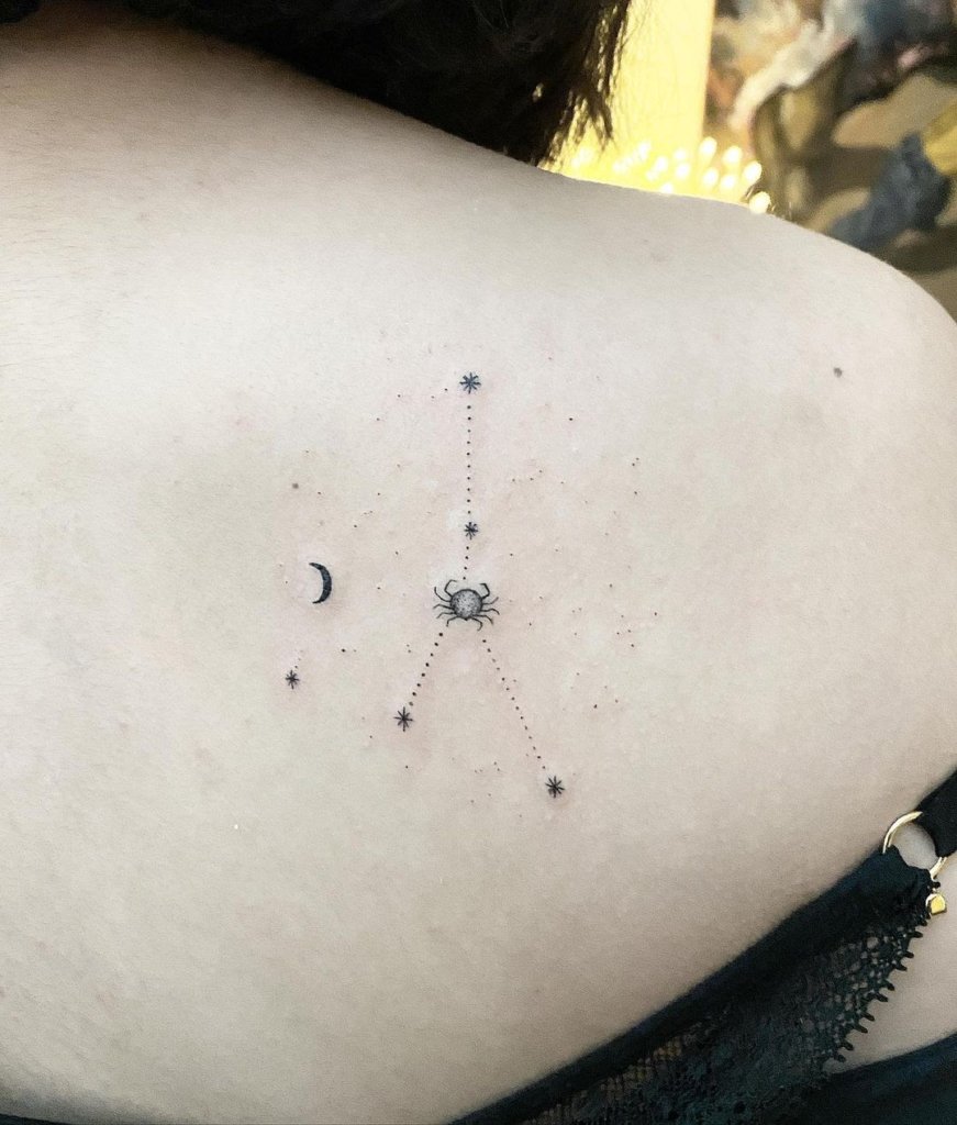 Cancer Constellation Tattoos Simple Back Design