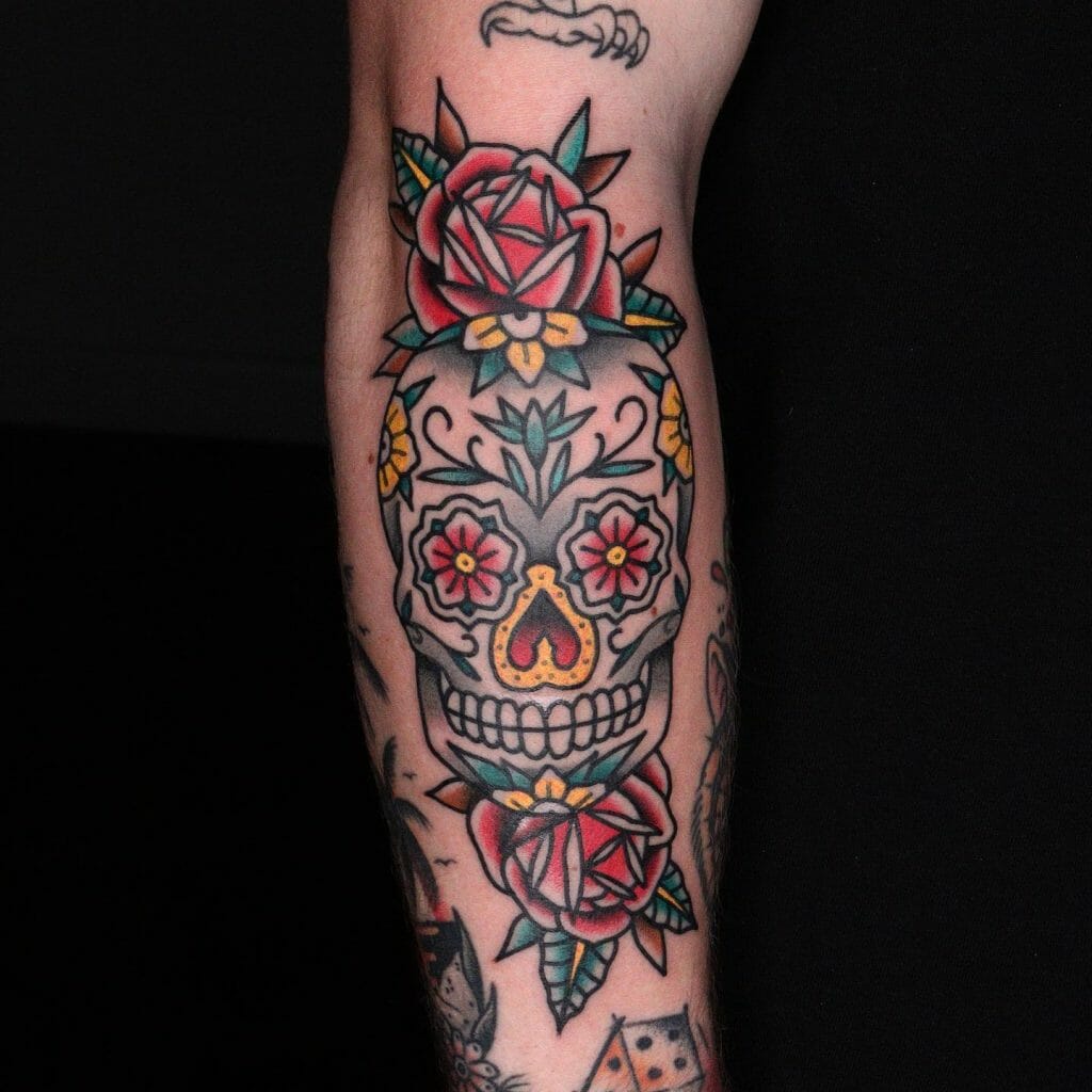 Tatuaje De Calavera De Caramelo