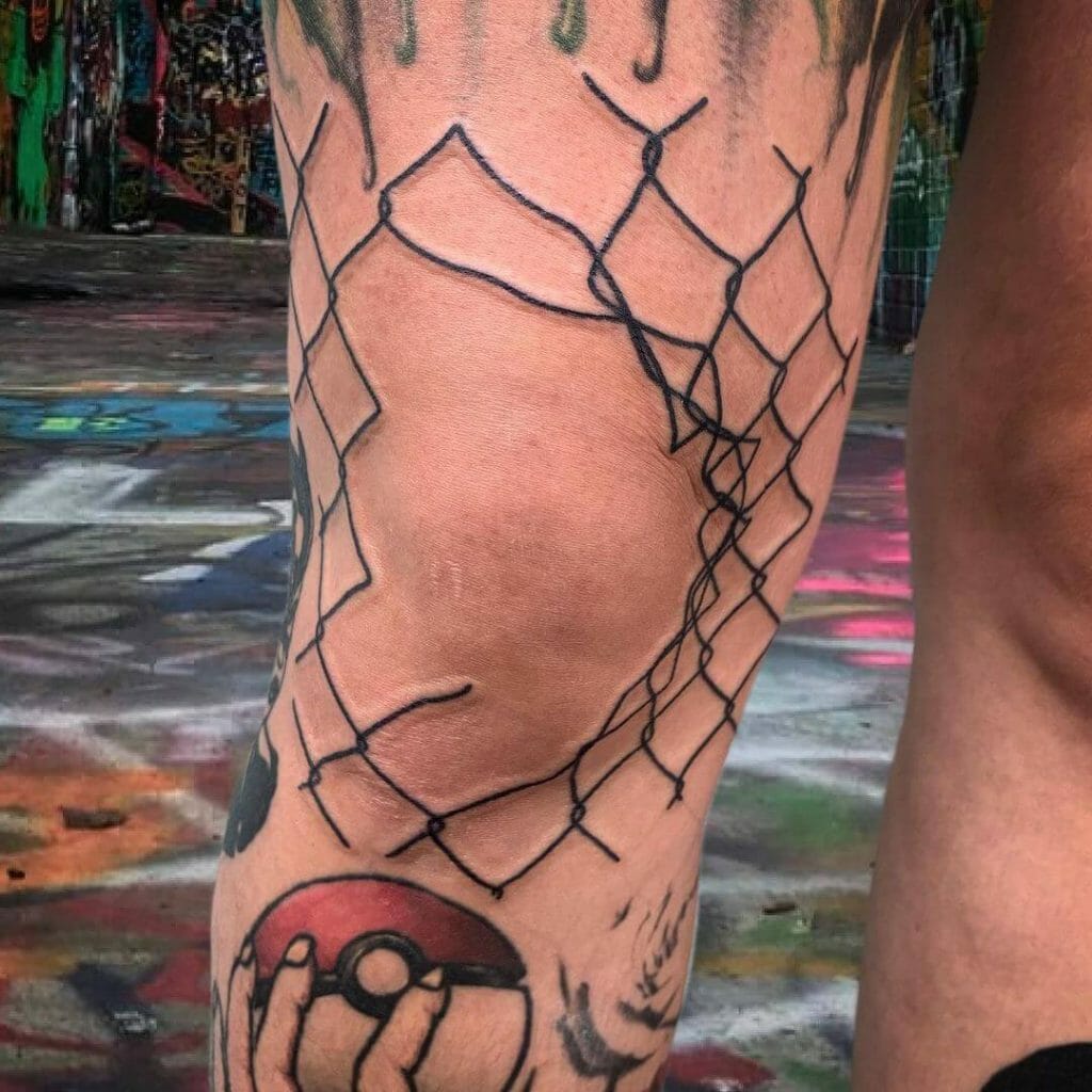 Chain Link Fence Tattoo