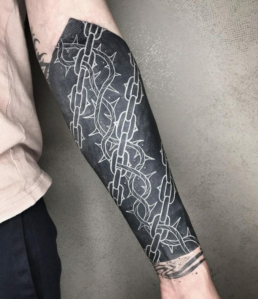 Black Sleeve Chain Tattoo