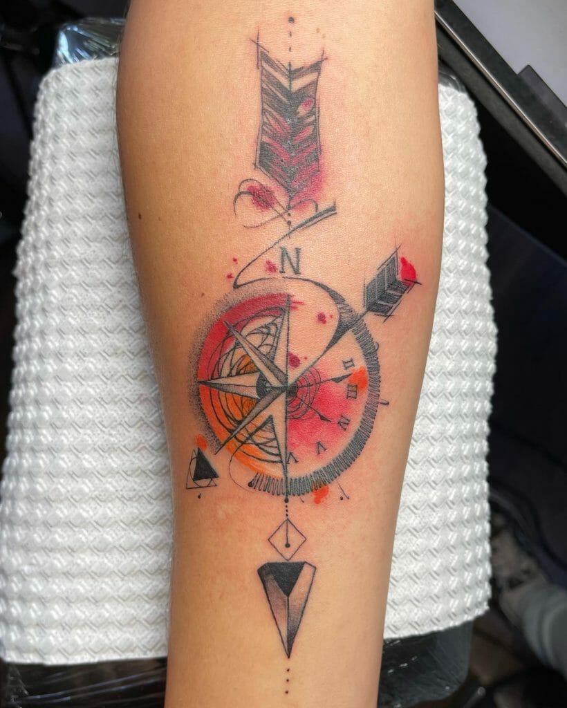 Clock And Compass Tattoo ideas