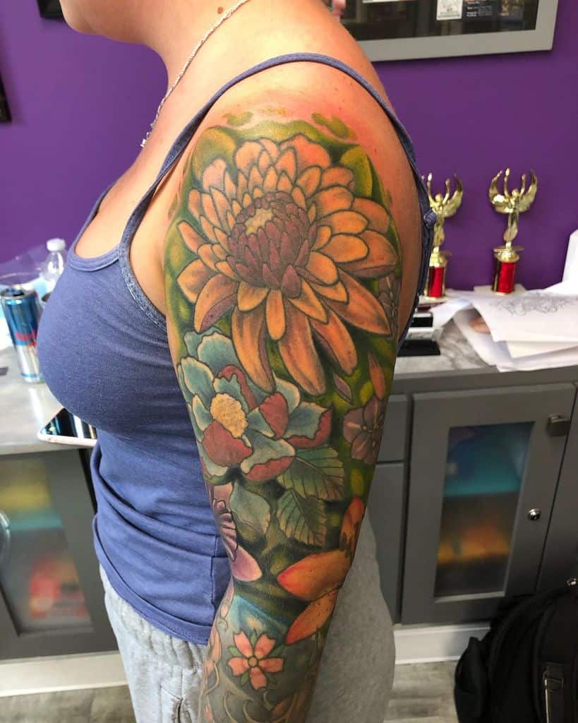 Flower Sleeve Tattoo