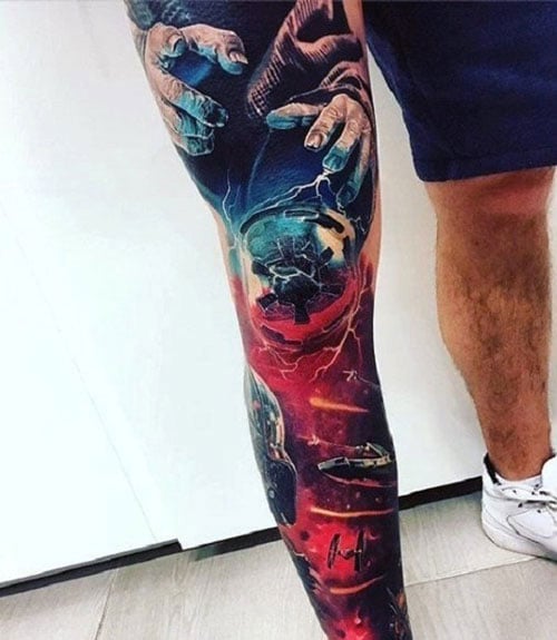 Leg Sleeve Tattoo