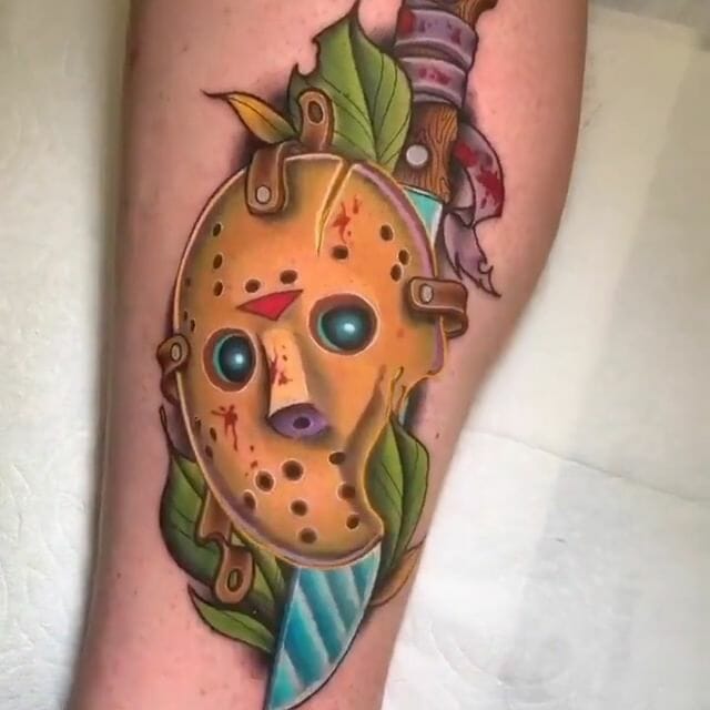 Diseños coloridos de tatuajes de máscara de Jason