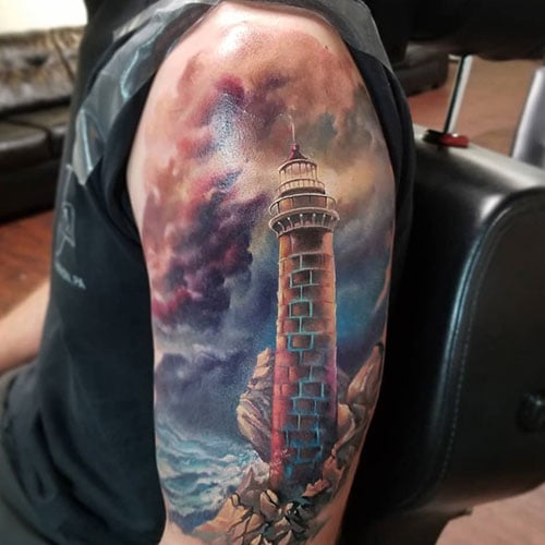 quarter sleeve tattoo