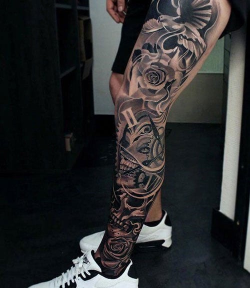 Leg Sleeve Tattoo