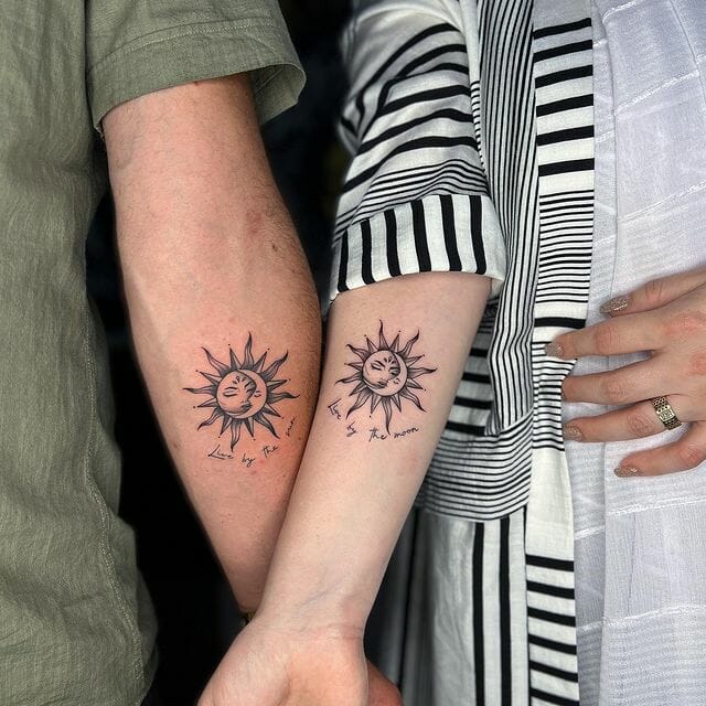 Tatuaje De Sol De Pareja Pequeño