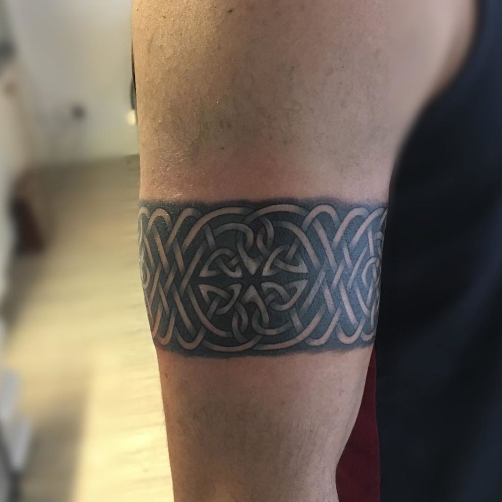 Dark Celtic Knotwork Band Tattoo