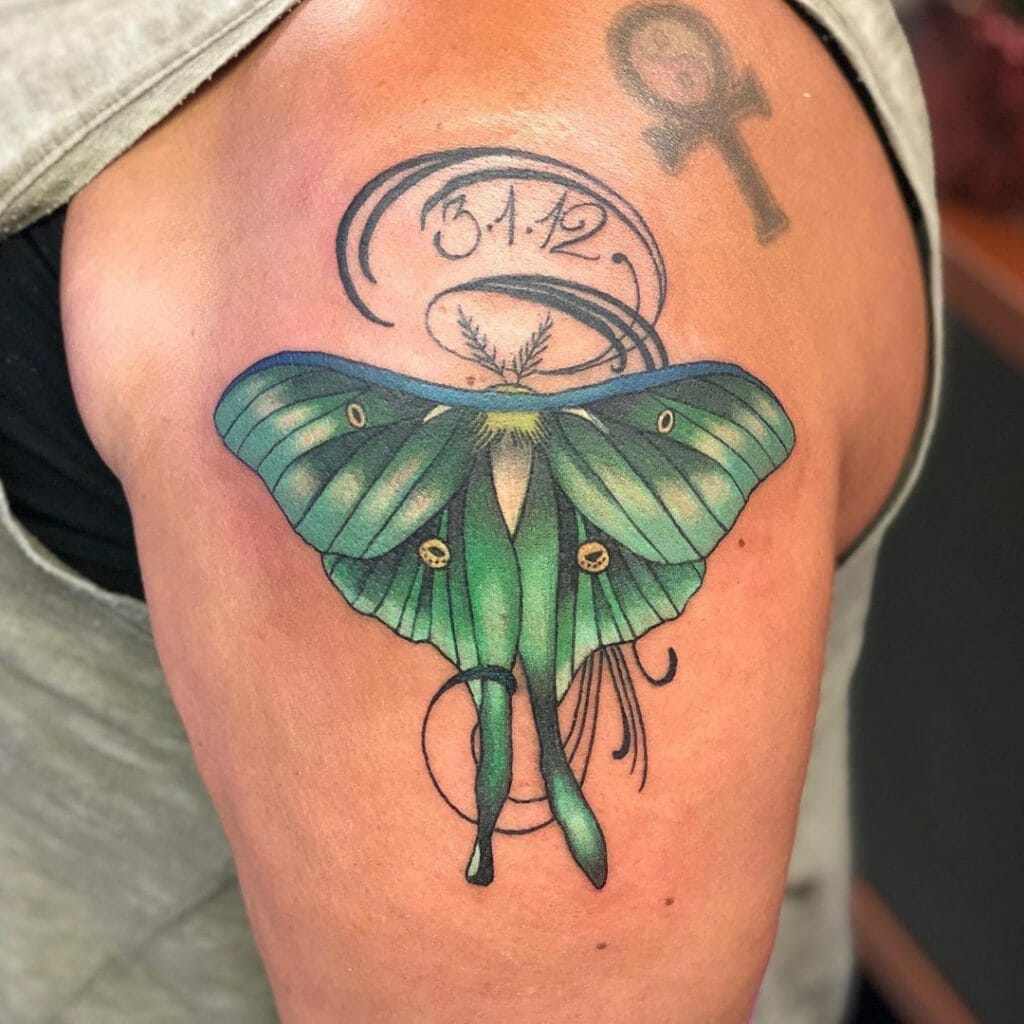 Date and Luna Moth Tattoo Designs