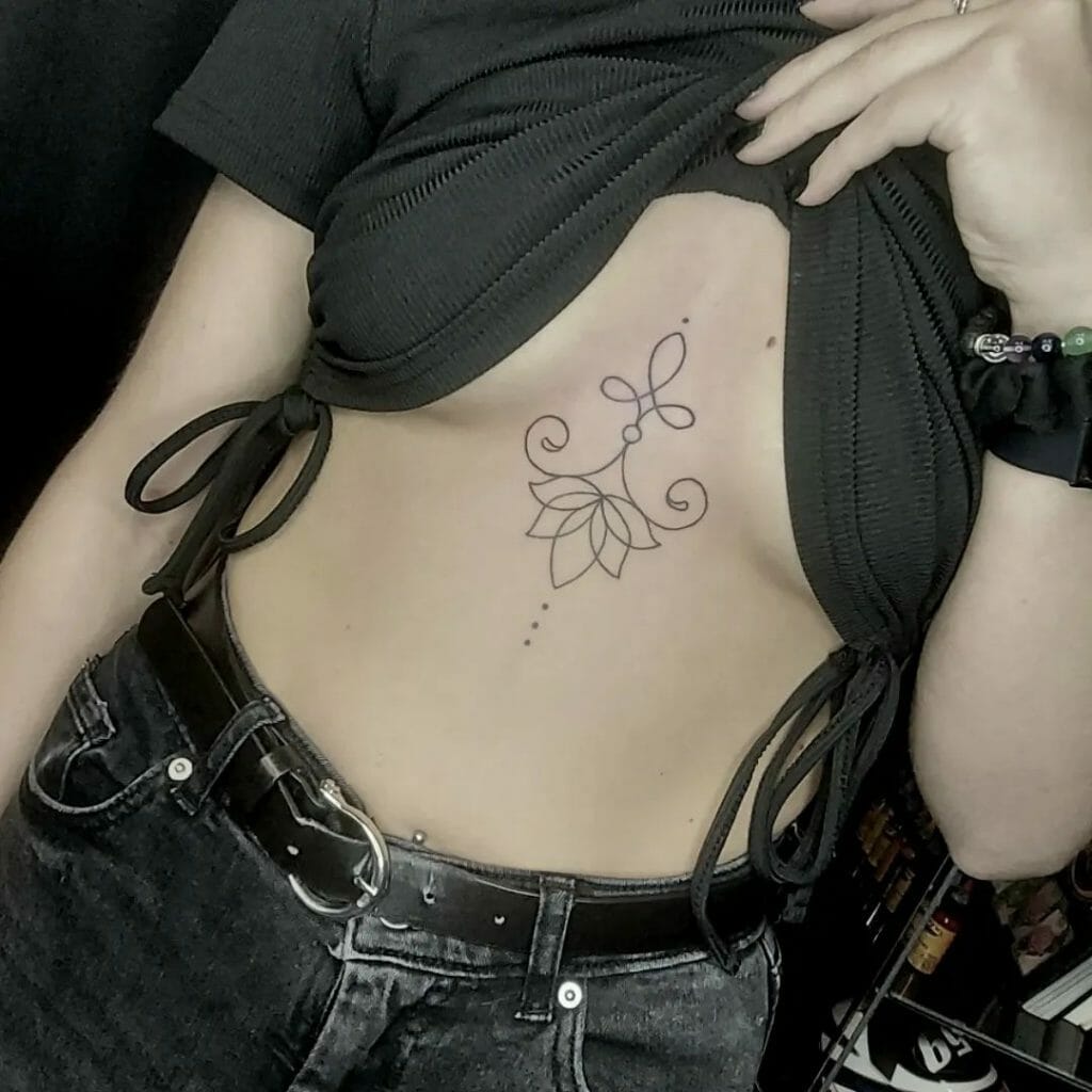 Sternum tattoo designs with delicate lines