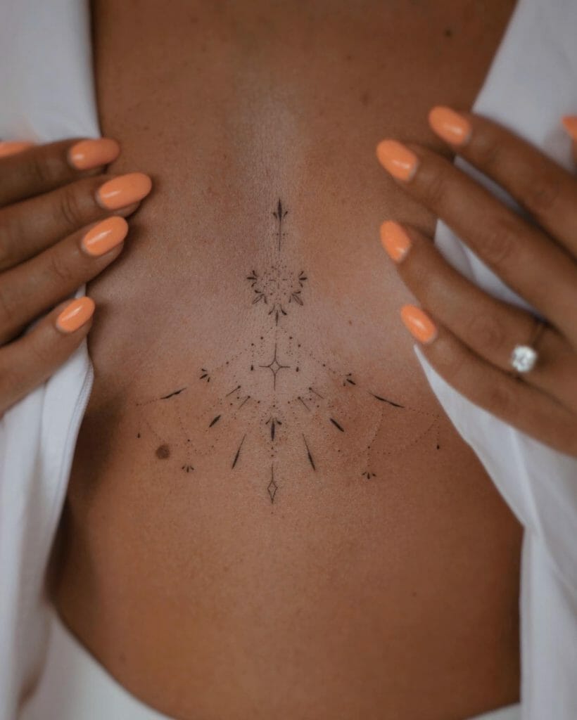 Delicate Sternum Tattoo Ideas