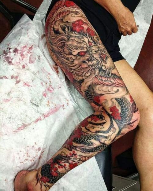 Leg Sleeve Tattoo