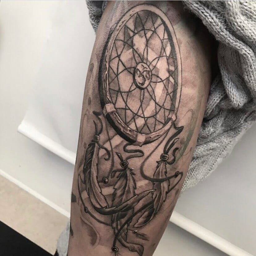 Dreamcatcher feathers tattoo