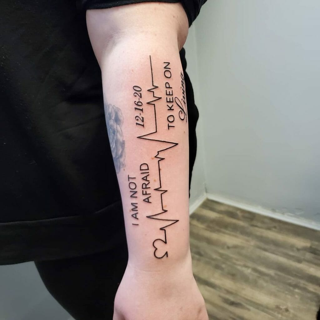 Elaborate EKG Tattoo Designs With Inspirational Phrases