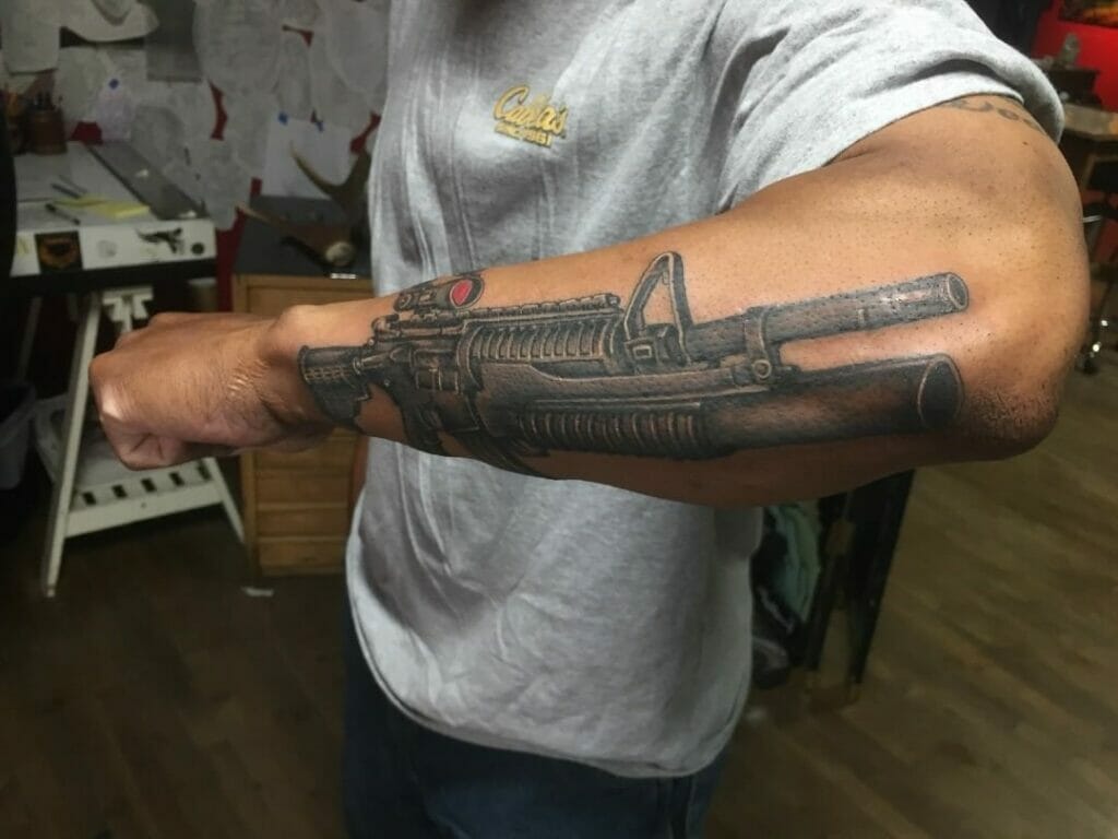 Elegant Ar 15 Forearm Tattoo