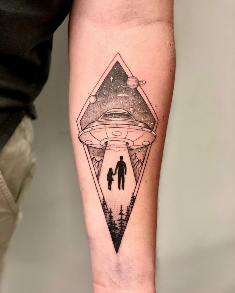 Father-Daughter UFO Abduction Tattoo.