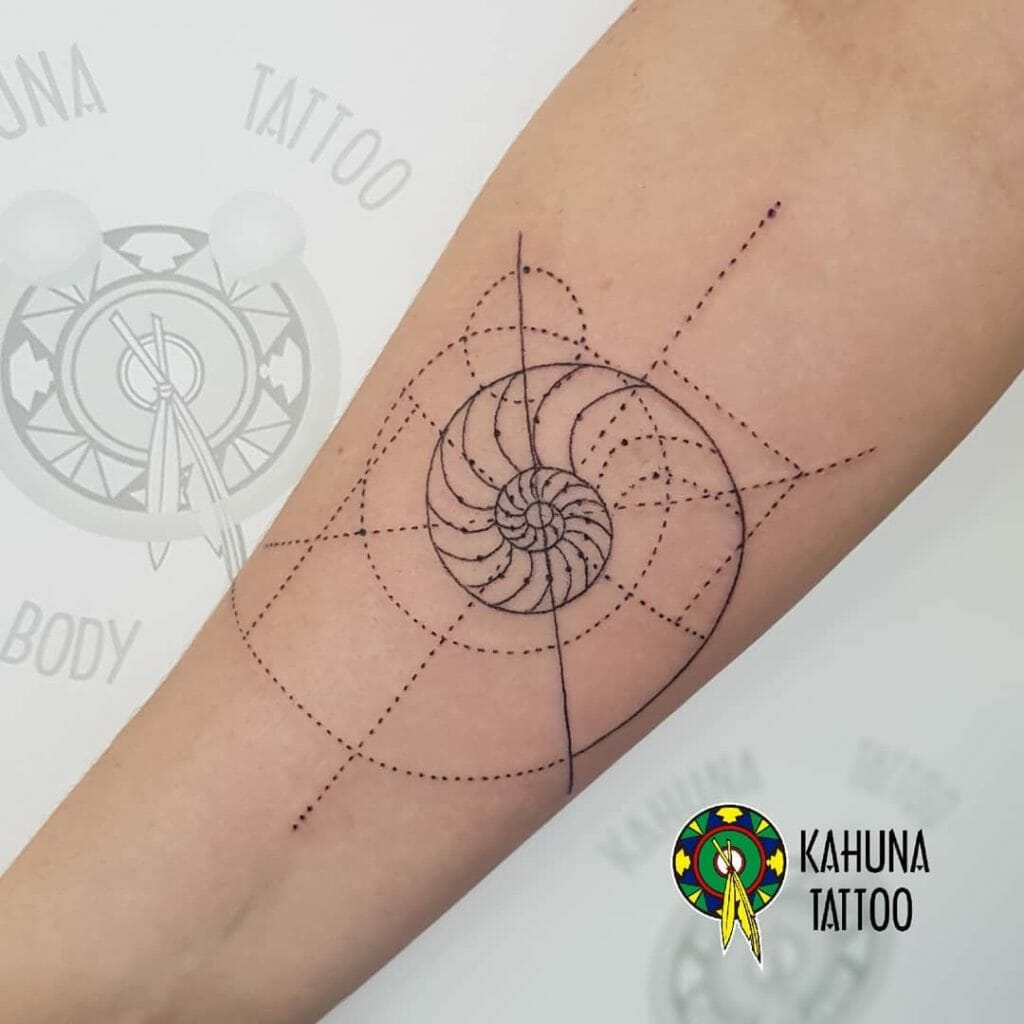 Fibonacci spiral tattoo design