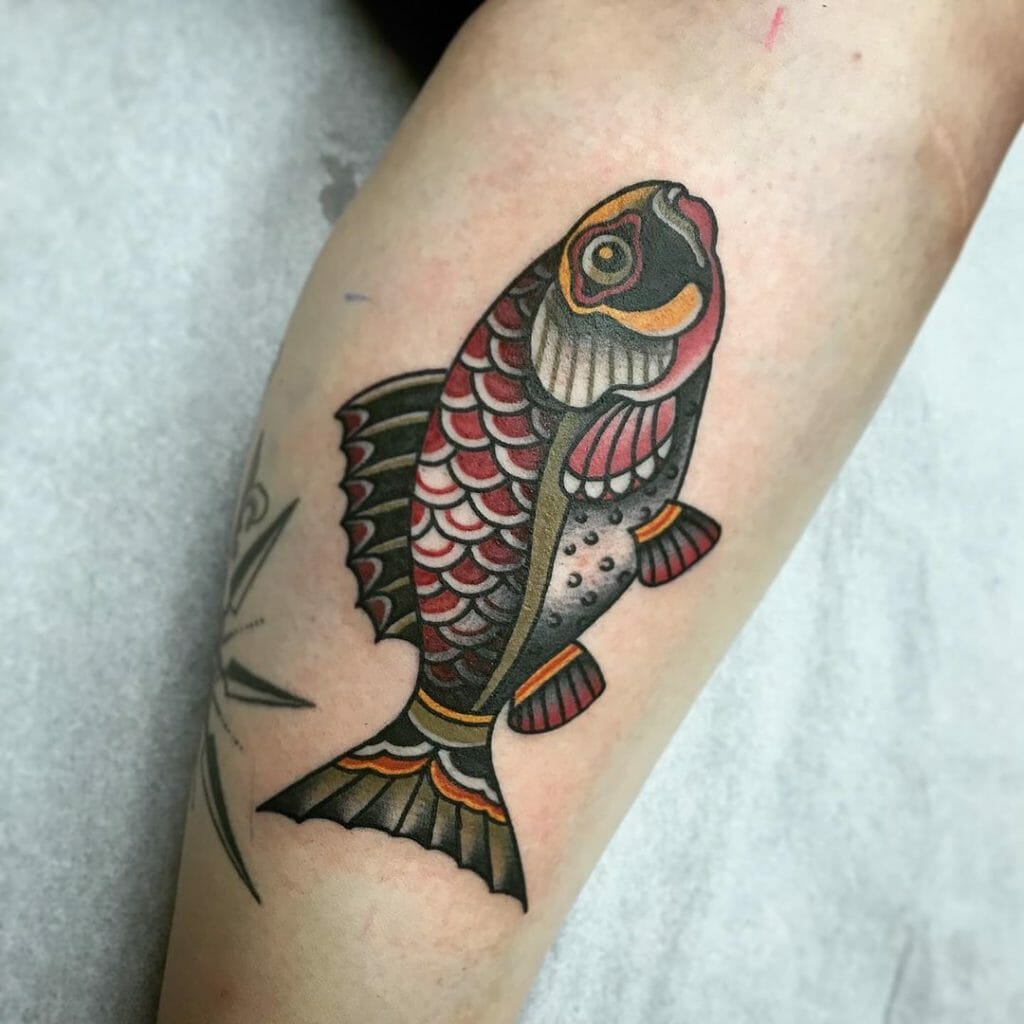 Traditional Koi Fish Tattoo Design