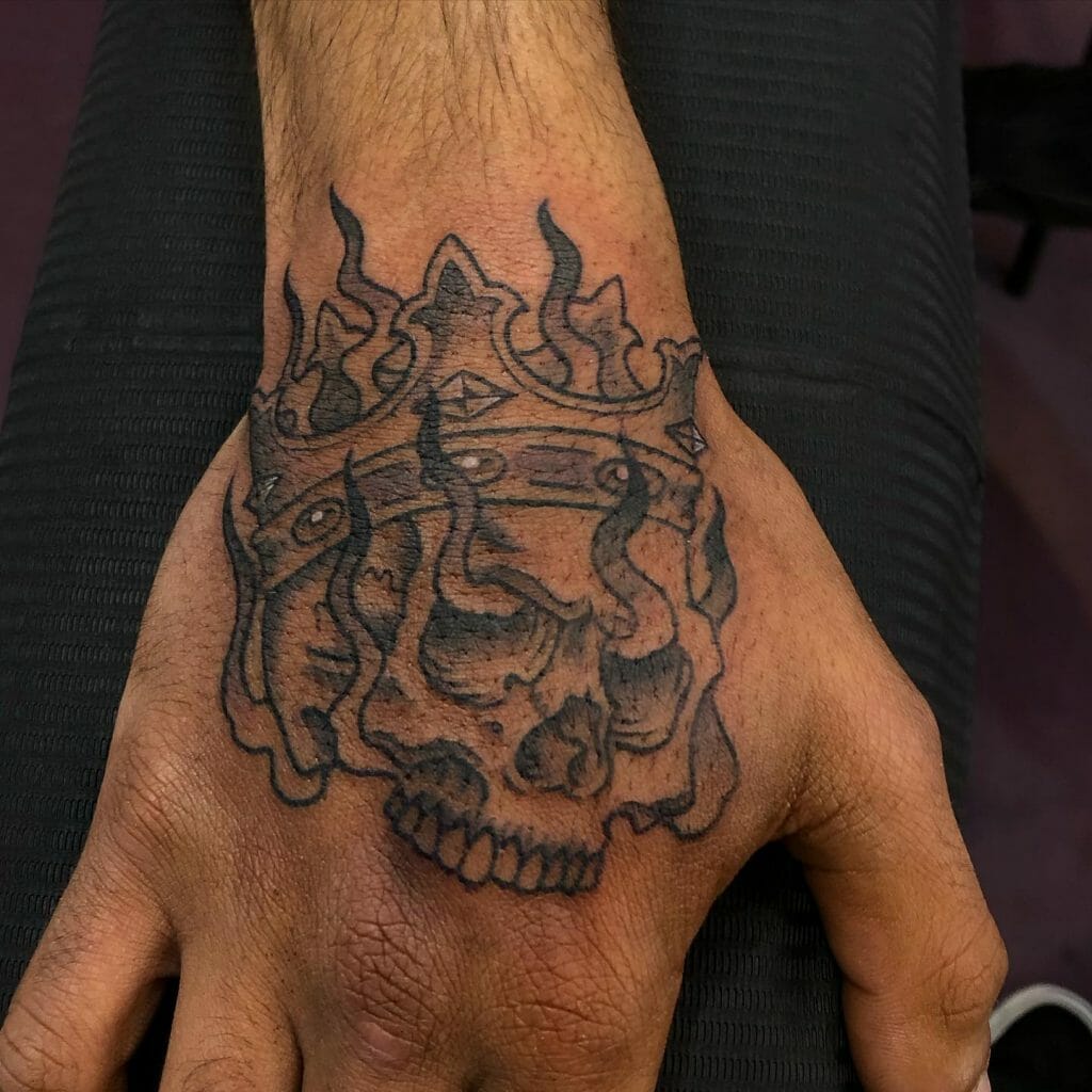 Tatuaje De Calavera Llameante