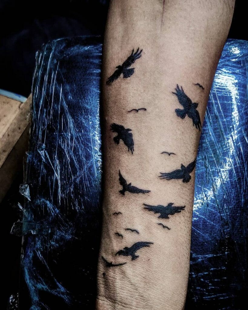 Flock of Crows Tattoo Design