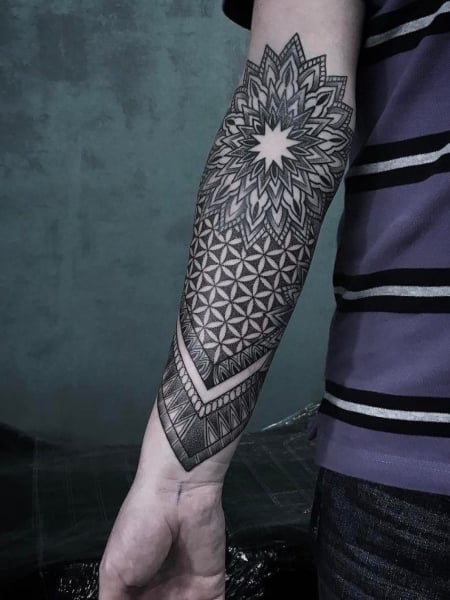 masculine mens floral tattoo sleeve