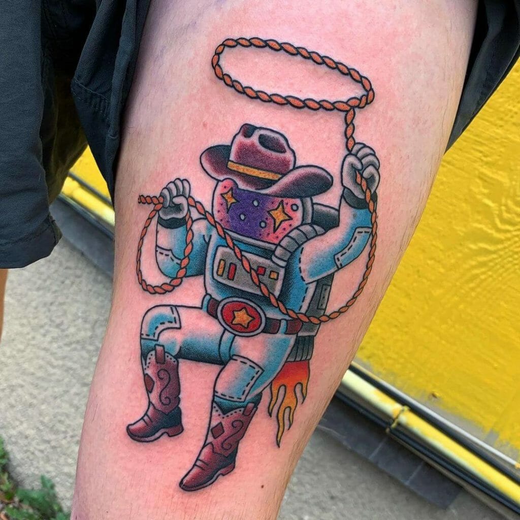 Divertida idea de tatuaje de astronauta para los geeks