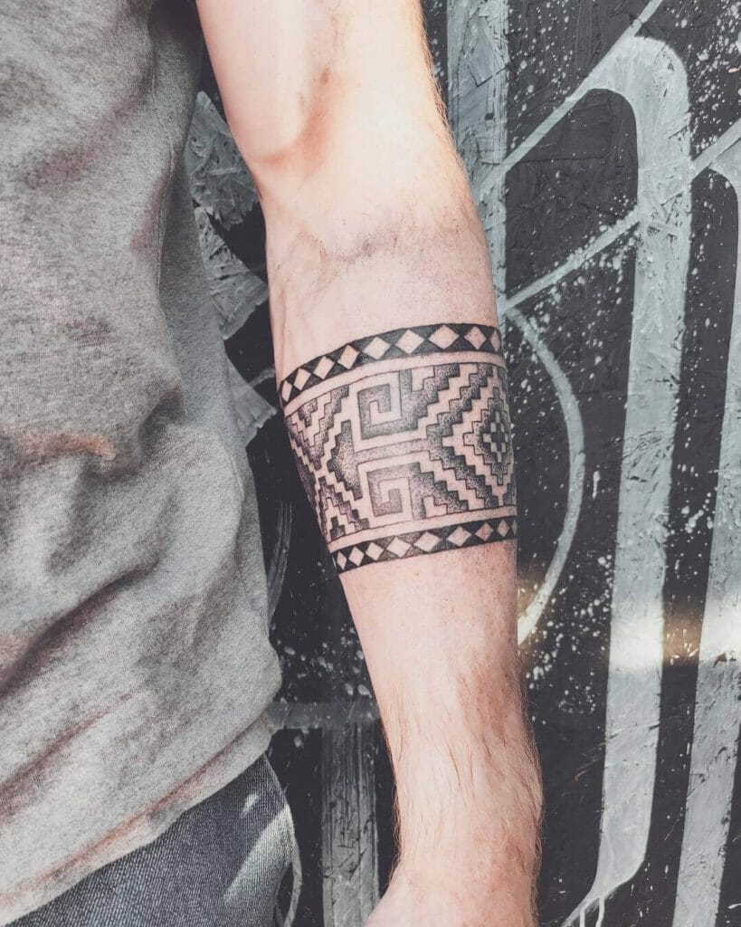 Geometric Aztec Armband Tattoo