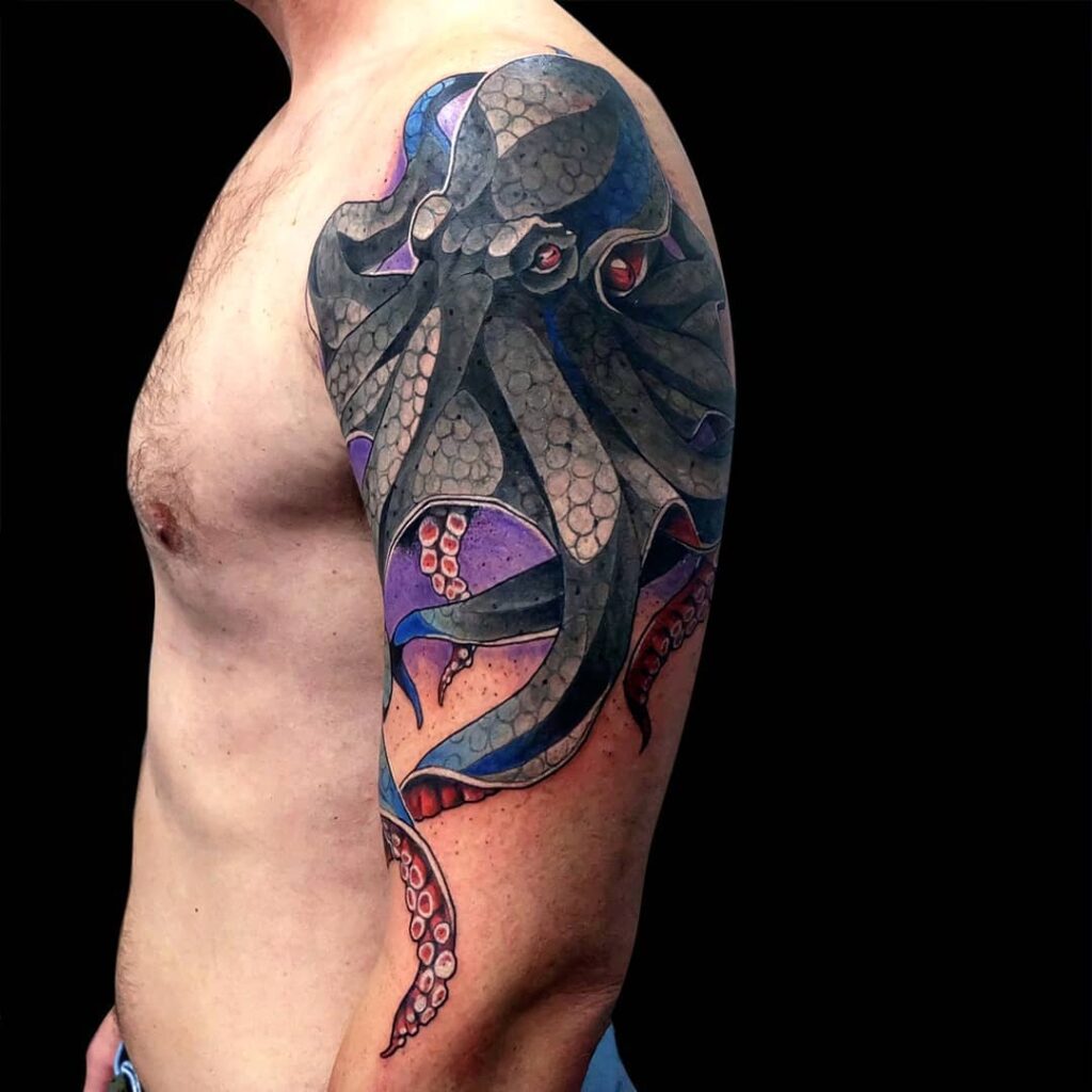 Geometric Octopus Tattoo