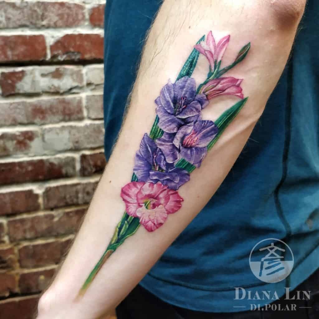 masculine mens floral tattoo sleeve